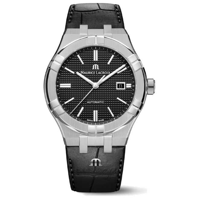 Maurice Lacroix Aikon Automatic Date ∅42 mm - 20 ATM, Esfera negra, brazalete de piel negra