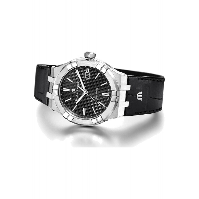 Maurice Lacroix Aikon Automatic Date ∅42 mm - 20 ATM, Esfera negra, brazalete de piel negra