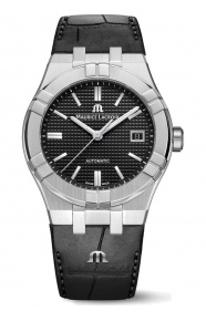 Maurice Lacroix Aikon Automatic Date ∅39 mm - 20 ATM, Esfera negra, brazalete de piel negra
