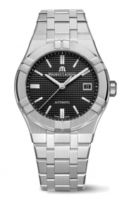 Maurice Lacroix Aikon Automatic Date ∅39 mm - 20 ATM, Esfera negra, brazalete de acero