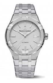 Maurice Lacroix Aikon Automatic Date ∅42 mm - 20 ATM, Esfera plateada, brazalete de acero