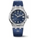 Maurice Lacroix Aikon Automatic Date ∅35 mm - 20 ATM, Esfera azul 8 diamantes, brazalete de piel azul