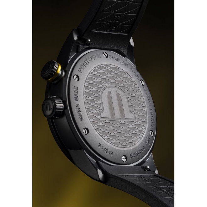 Maurice Lacroix Pontos S Diver ∅42 mm - 30 ATM, Esfera negra, brazalete de caucho negro, edición especial
