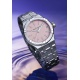 Maurice Lacroix Aikon Quartz Colours Edition ∅35 mm - 10 ATM, Esfera rosa, brazalete de acero, diamantes