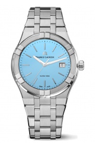 Maurice Lacroix Aikon Quartz Colours Edition ∅40 mm - 10 ATM, Esfera azul, brazalete de acero