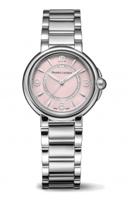 Maurice Lacroix Fiaba Colours Edition ∅32 mm - 5 ATM, Esfera rosa, brazalete de acero, diamantes