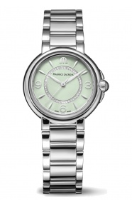 Maurice Lacroix Fiaba Colours Edition ∅32 mm - 5 ATM, Esfera verde, brazalete de acero, diamantes