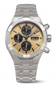 Maurice Lacroix Aikon Automatic Titanium Chronograph ∅44 mm - 20 ATM, Esfera dorada, brazalete de acero