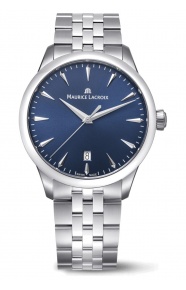 Maurice Lacroix 1975 Quartz ∅39 mm - 10 ATM, Esfera azul, brazalete de acero