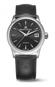 Maurice Lacroix 1975 Automatic ∅36 mm - 10 ATM, Esfera negra, correa de piel negra