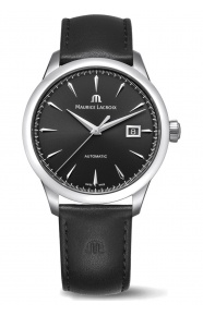 Maurice Lacroix 1975 Automatic ∅40 mm - 10 ATM, Esfera negra, correa de piel negra