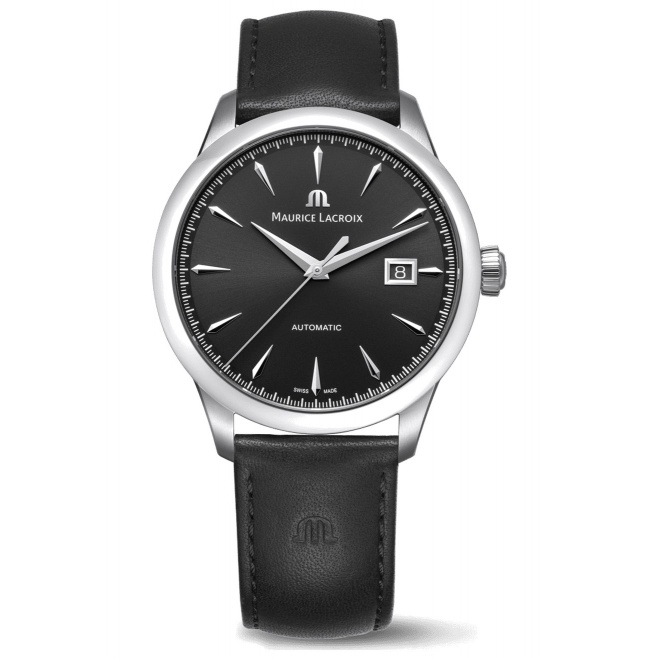 Maurice Lacroix 1975 Automatic ∅40 mm - 10 ATM, Esfera negra, correa de piel negra