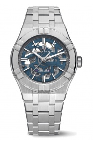 Maurice Lacroix Aikon Automatic Skeleton ∅39 mm - 20 ATM, Esfera azul, brazalete de acero