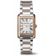 Maurice Lacroix Fiaba Square 24 x 34 mm - 5 ATM, Esfera plateada, brazalete de acero, PVD oro rosa