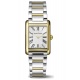 Maurice Lacroix Fiaba Square 24 x 34 mm - 5 ATM, Esfera plateada, brazalete de acero, caja PVD oro amarillo, PVD oro amarillo