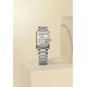 Maurice Lacroix Fiaba Square 24 x 34 mm - 5 ATM, Esfera plateada, brazalete de acero, caja PVD oro amarillo, PVD oro amarillo