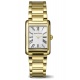 Maurice Lacroix Fiaba Square 24 x 34 mm - 5 ATM, Esfera plateada, brazalete PVD oro amarillo, caja PVD oro amarillo