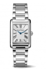 Maurice Lacroix Fiaba Square 24 x 34 mm - 5 ATM, Esfera plateada, brazalete de acero, caja acero