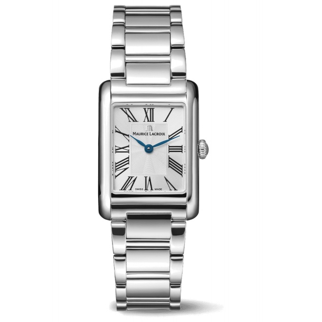 Maurice Lacroix Fiaba Square 24 x 34 mm - 5 ATM, Esfera plateada, brazalete de acero, caja acero