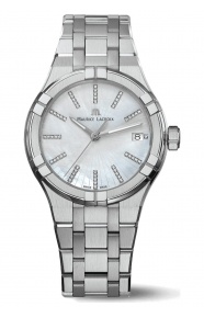 Maurice Lacroix Aikon Quartz Date ∅35 mm - 10 ATM, Esfera madre perla, brazalete de acero