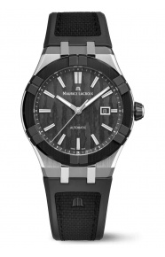 Maurice Lacroix Aikonic Automatic ∅43 mm - 10 ATM, Esfera negra, correa de caucho negro, bisel negro