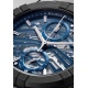 Maurice Lacroix Aikonic Automatic Chronograph Skeleton ∅43 mm - 10 ATM, Esfera azul, correa de caucho negro