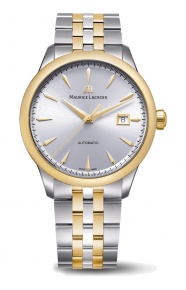 Maurice Lacroix 1975 Automatic Duotone PVD oro amarillo ∅40 mm - 10 ATM, Esfera plateada, brazalete de acero bicolor