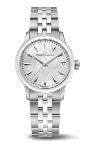 Maurice Lacroix 1975 Quartz ∅33 mm - 10 ATM, Esfera nácar blanco, brazalete de acero