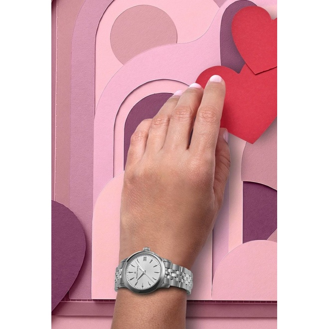 Maurice Lacroix 1975 Quartz ∅33 mm - 10 ATM, Esfera nácar blanco, brazalete de acero