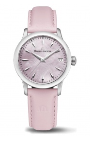 Maurice Lacroix 1975 Quartz ∅33 mm - 10 ATM, Esfera nácar rosa, correa de piel rosa