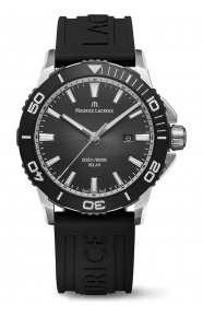 Maurice Lacroix Pontos S Diver Solar ∅42 mm - 20 ATM, Esfera negra, correa de caucho negro