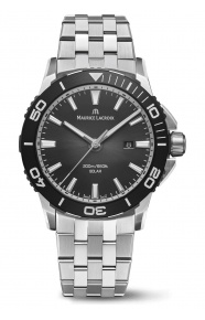 Maurice Lacroix Pontos S Diver Solar ∅42 mm - 20 ATM, Esfera negra, brazalete de acero