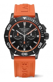 Maurice Lacroix Pontos S Diver Chrono Solar ∅42 mm - 20 ATM, Esfera negra, correa de caucho naranja, special ed ∅42 mm - 200 M