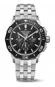 Maurice Lacroix Pontos S Diver Chrono Solar ∅42 mm - 20 ATM, Esfera negra, brazalete de acero