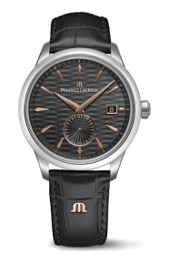 Maurice Lacroix 1975 Legacy ∅39 mm - 5 ATM, Esfera negra, correa de piel negra