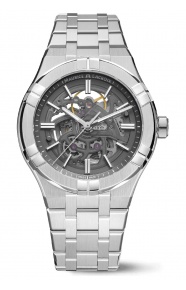 Maurice Lacroix Aikon Automatic Skeleton ∅42 mm - 20 ATM, Esfera gris, brazalete de acero inoxidable