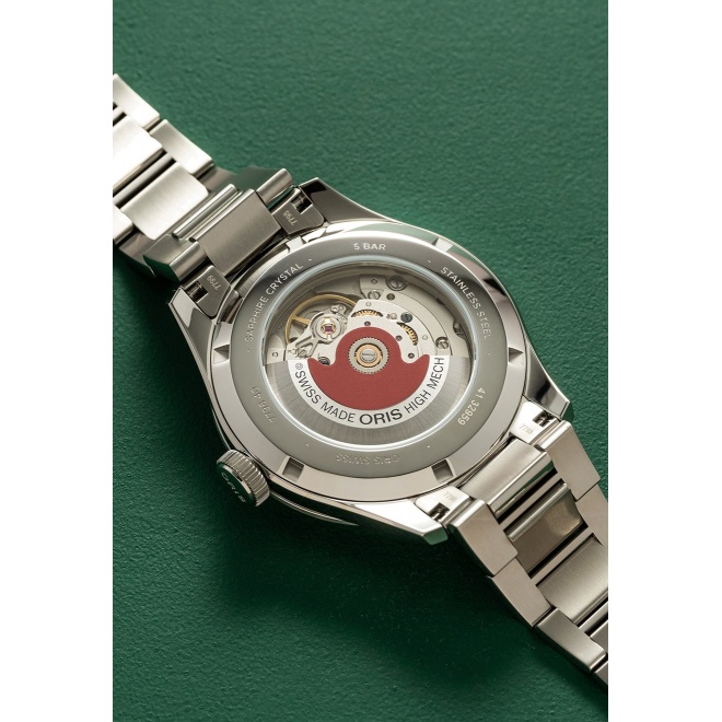 Oris Big Crown Pointer Date ∅40 mm - 5 ATM, Esfera amarilla, brazalete de acero