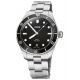 Oris Divers Date ∅39 mm - 20 ATM, Esfera negra, brazalete de acero, correa adicional de caucho negro