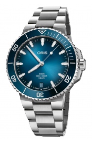 Oris Aquis Date Calibre 400 ∅43,5 mm - 30 ATM, Esfera azul, brazalete de acero