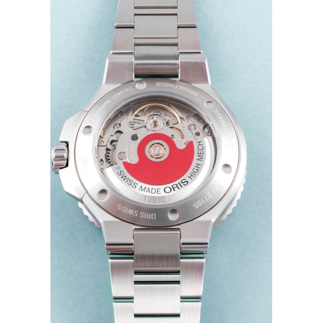 Oris Aquis Date Diamonds ∅36,5 mm - 30 ATM, Esfera negra, brazalete de acero