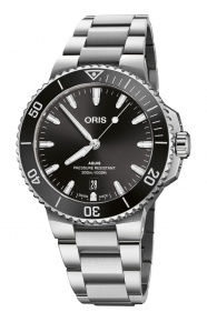 Oris Aquis Date ∅41,5 mm - 30 ATM, Esfera negra, brazalete de acero