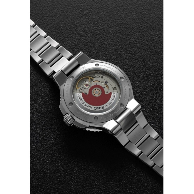 Oris Aquis Date ∅36,5 mm - 30 ATM, Esfera negra, brazalete de acero