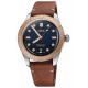 Oris Divers Sixty‑Five ∅40 mm - 10 ATM, Esfera azul, correa de piel marrón