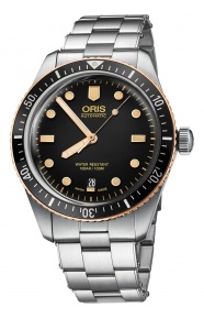 Oris Divers Sixty‑Five ∅40 mm - 10 ATM, Esfera negra, brazalete de acero