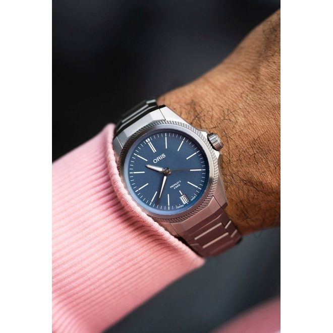 Oris ProPilot X Calibre 400 ∅39 mm - 10 ATM, Esfera azul, brazalete de titanio