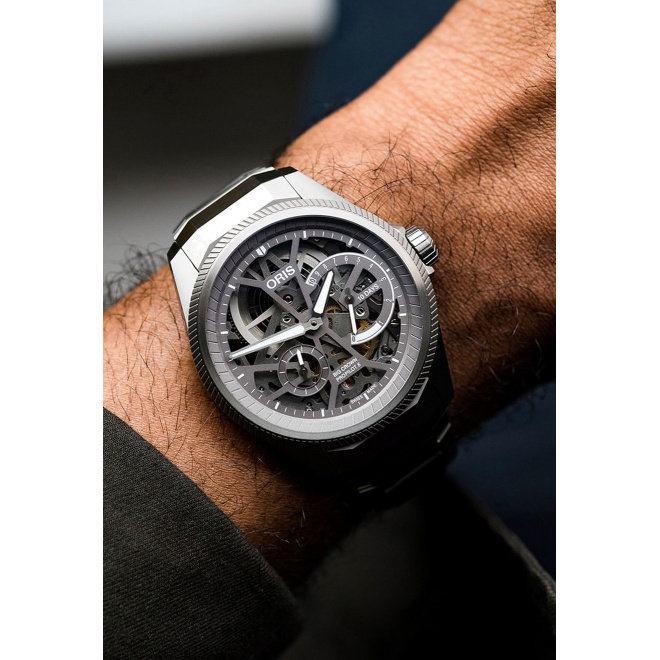 Oris ProPilot X Calibre 115 ∅44 mm - 10 ATM, Esfera gris, brazalete de titanio