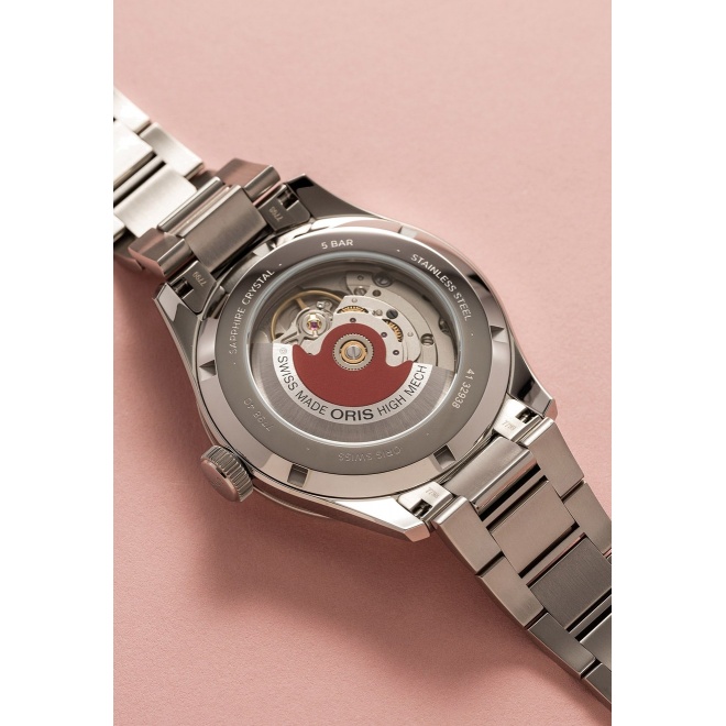 Oris Big Crown Pointer Date ∅40 mm - 5 ATM, Esfera morada, brazalete de acero