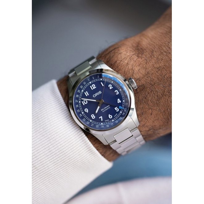 Oris Big Crown Pointer Date ∅40 mm - 5 ATM, Esfera morada, brazalete de acero