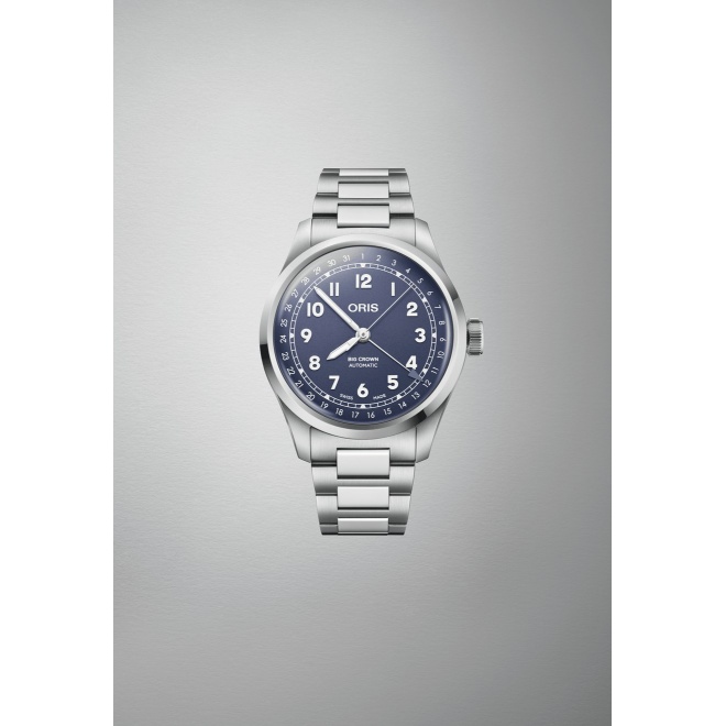 Oris Big Crown Pointer Date ∅40 mm - 5 ATM, Esfera morada, brazalete de acero