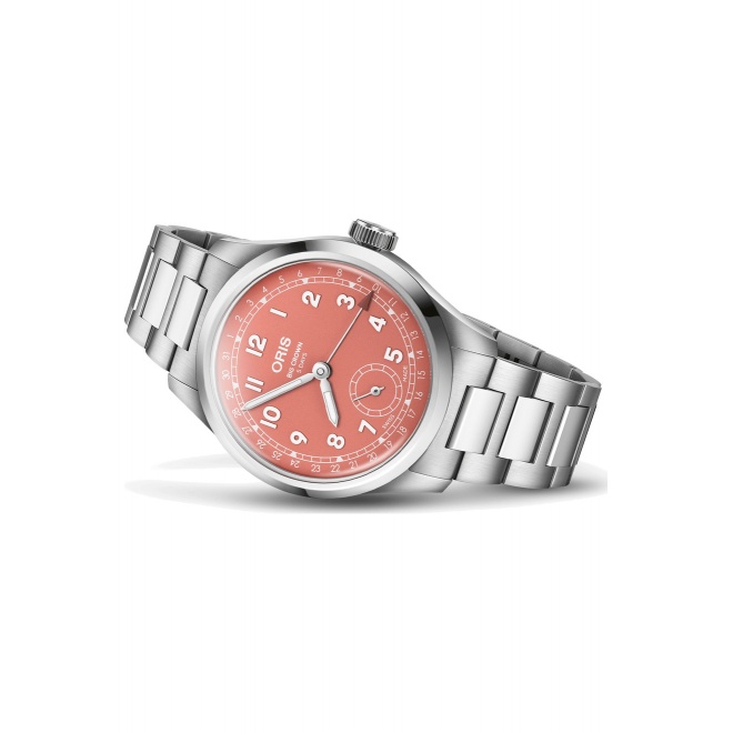 Oris Big Crown Pointer Date Calibre 403 ∅40 mm - 5 ATM, Esfera roja, brazalete de acero